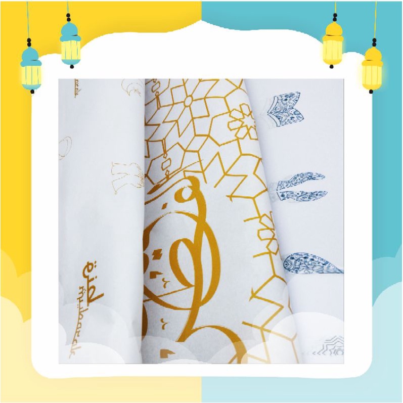 (20 pcs)Eid Series Wrapping Paper / Kertas packing Dorslag Motif Idul Fitri / kertas Hampers kado bungkus baju