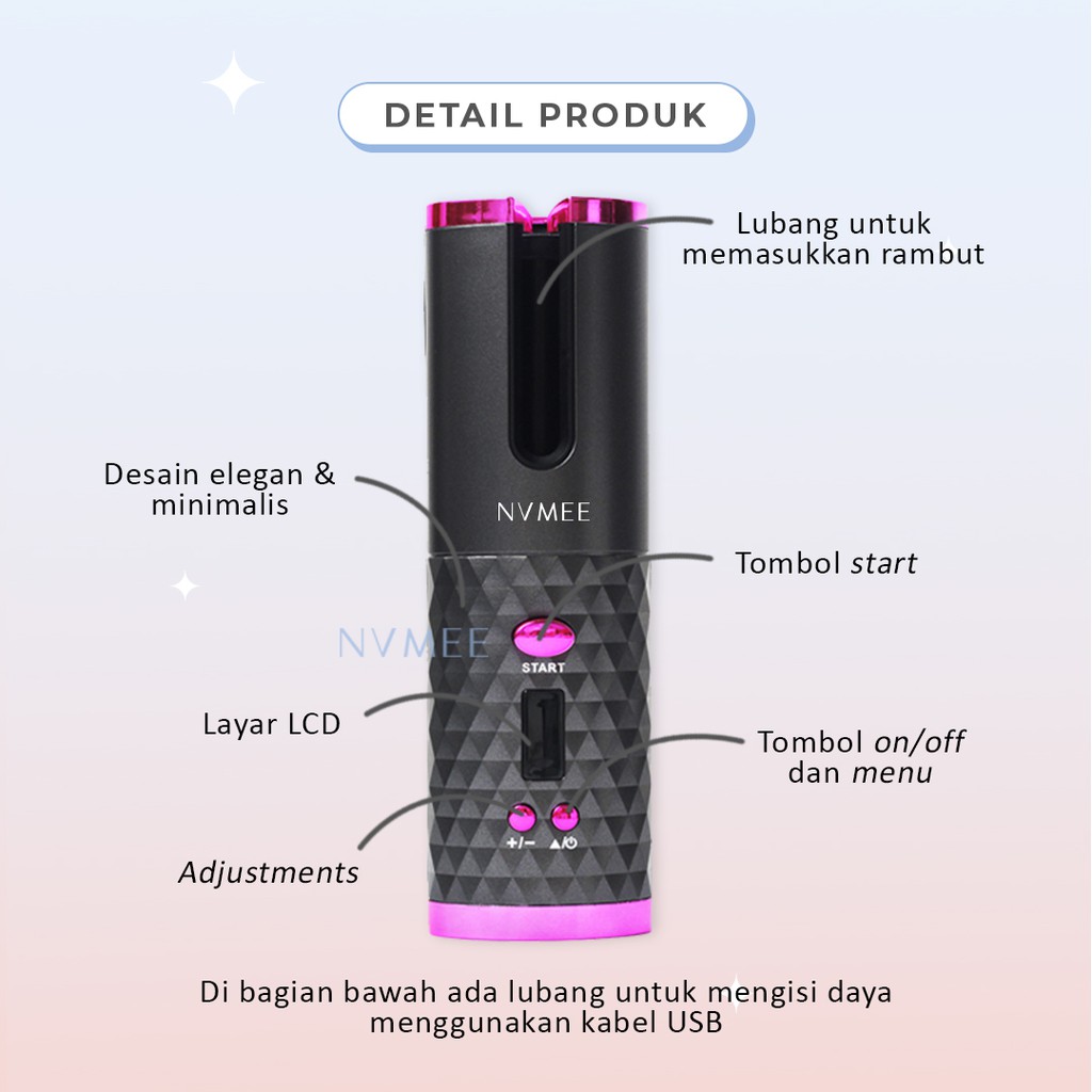 NVMEE - Catokan Keriting Portable Otomatis Magic Curler Mercury Hair Styler Praktis Anti Ribet