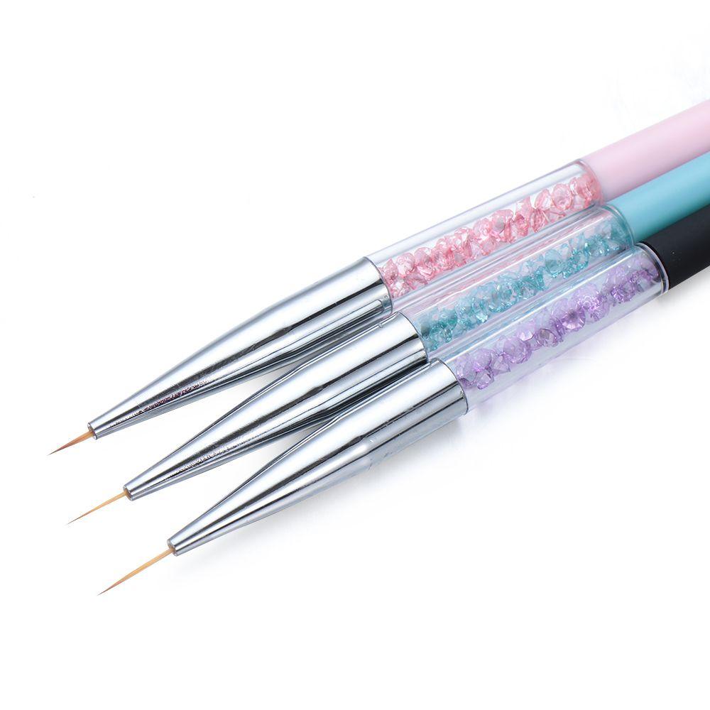 R-flower Nail Liner Pen Gaya Perancis Baru Gradien 3D Seni Menggambar Garis Grid Stripe