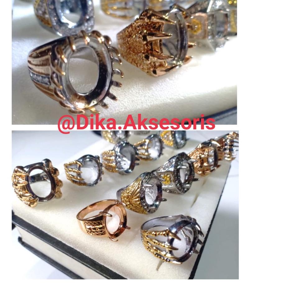 COD  4.4 BISA COD. Cincin Batu merah Delima, Batu Hijau Jambrud & Batu Biru Safir, Bisa Nyala Dalam 