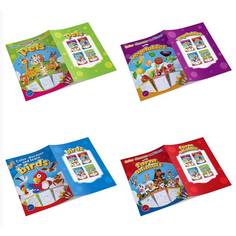 Mxbeauty Kid Buku Mewarnai Montessori Hewan Warna-Warni Mainan Anak Belajar Lukisan Edukasi Bayi Painting Latihan