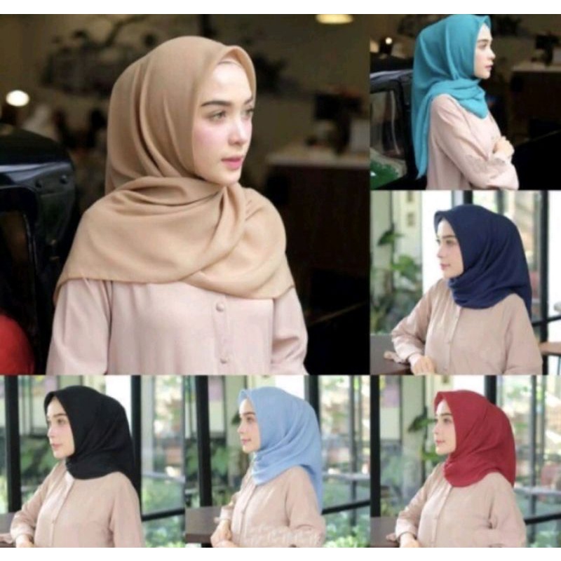 hijab bella/hijab segi empat/ hijab putih sekolah