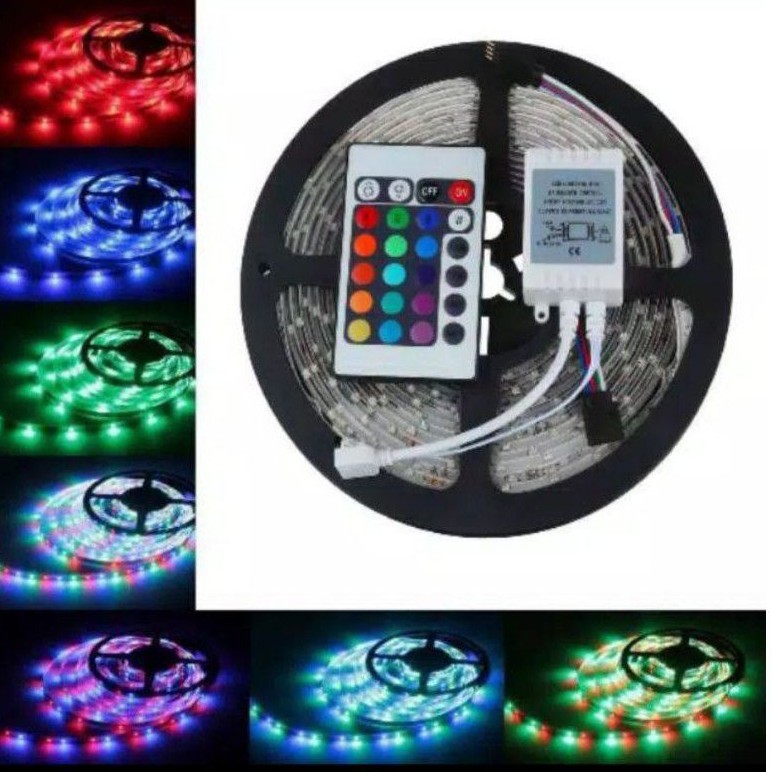 Lampu LED STRIP 3528 SMD 2835 IP44 RGB Lampu Tik tok Rgb REMOTE ADAPTOR MODUL SET Tiktok