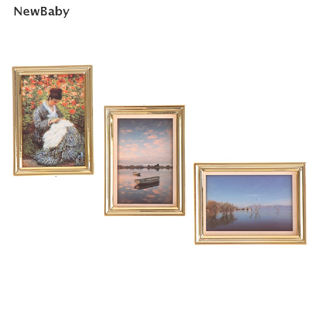 Newbaby Miniatur Lukisan Mural Foto Skala 1: 12 Untuk Aksesoris Rumah Boneka