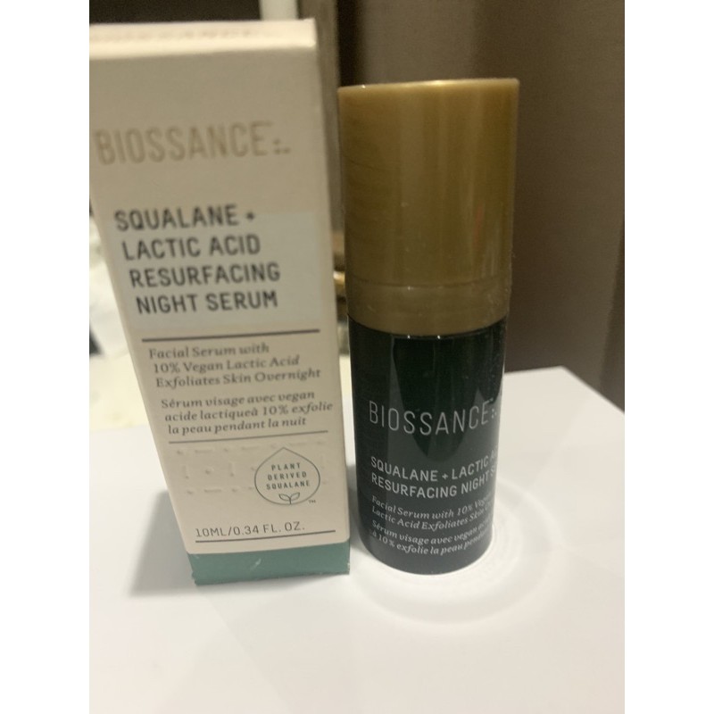 biossance squalane lactic acid resurfacing ninght serum
