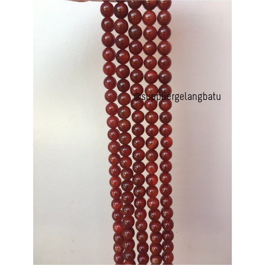 red carnelian natural Stone batu manau garnet agate merah 14mm akik aksesoris fashion hobby maroon