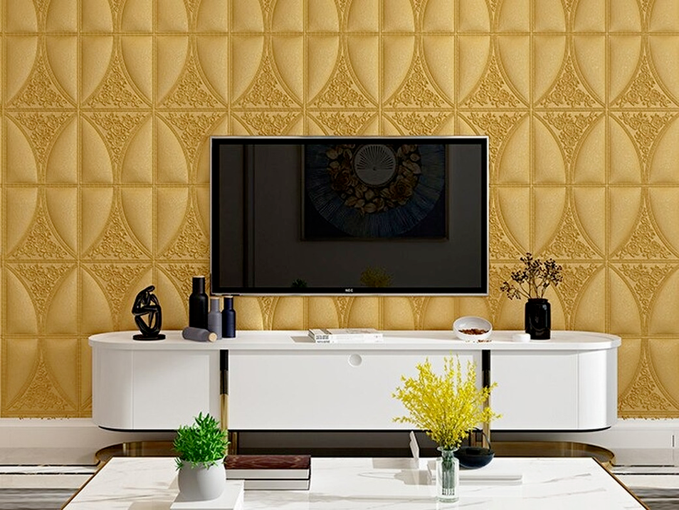 Stiker Dinding 3d Bahan Busa Tahan Air Warna Putih Emas Silver Biru Pink Coklat Indonesia 2021-6