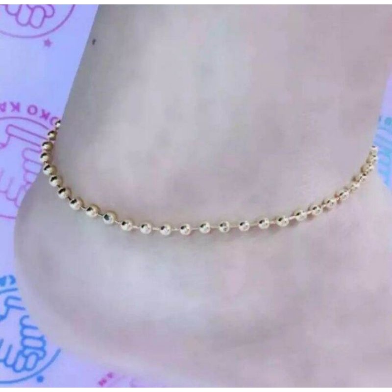 gelang kaki biji ketumbar rosegold fashion wanita titanium original anti luntur dan karat