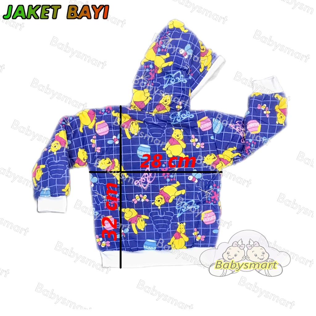 Jaket Bayi/Anak + topi motif POOH MORISKA 0-12 bulan/Mantel bayi/sweeter anak laki-laki/Perempuan