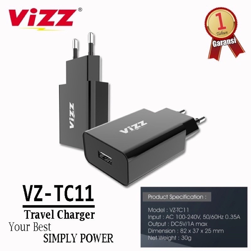 PROMO ADAPTER CHARGER VIZZ VZ-TC11 ORIGINAL