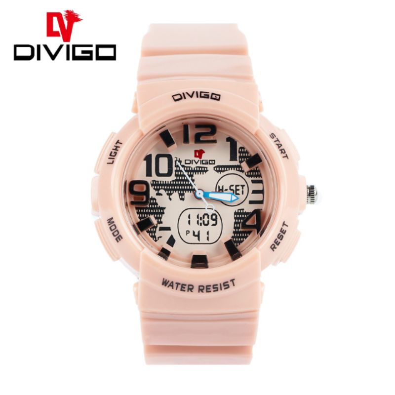 (Terima Cod)Jam Tangan Wanita Fashion Divigo Ligth Anti Air/Water Resist Strap Rubber/Karet(Dikirim Jakarta)