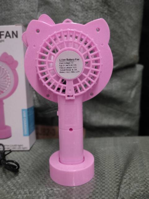 Kipas Angin Karakter Hello Kitty + Lampu LED / Kipas Portabel Genggam