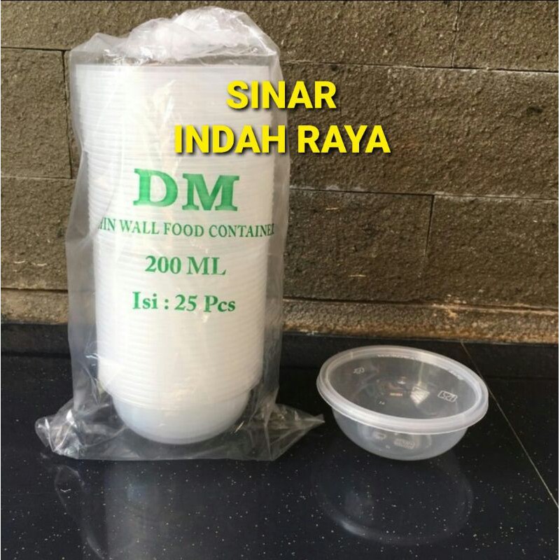 THINWALL BULAT 200ML | MANGKUK THINWALL PLASTIK 200 ML + tutup