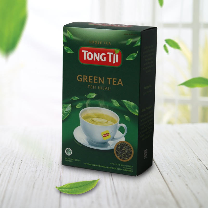 Tong Tji Green Tea 100g, Teh Seduh per Karton isi 40 pack
