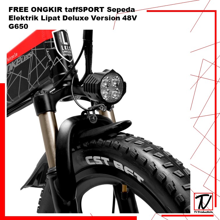 FREE ONGKIR Lankeleisi Sepeda Elektrik Lipat Smart Moped Deluxe Version 48V G650