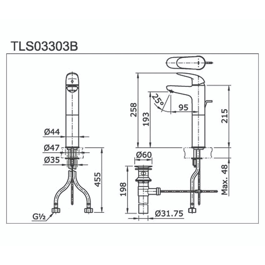 Kran wastafel toto TLS 03303 B || single lever lavatory faucet toto