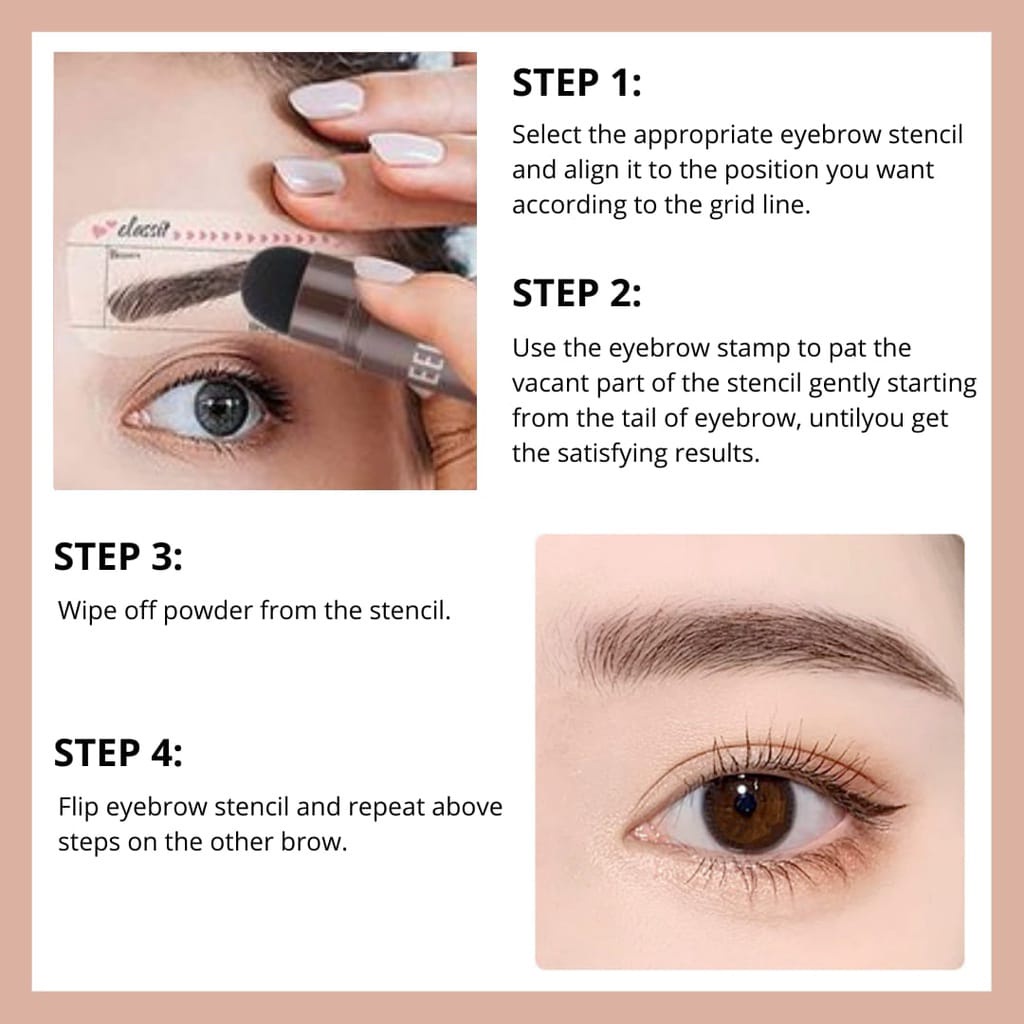 Magic Eyebrow Powder Cetakan Alis Stamp Instant Waterproof