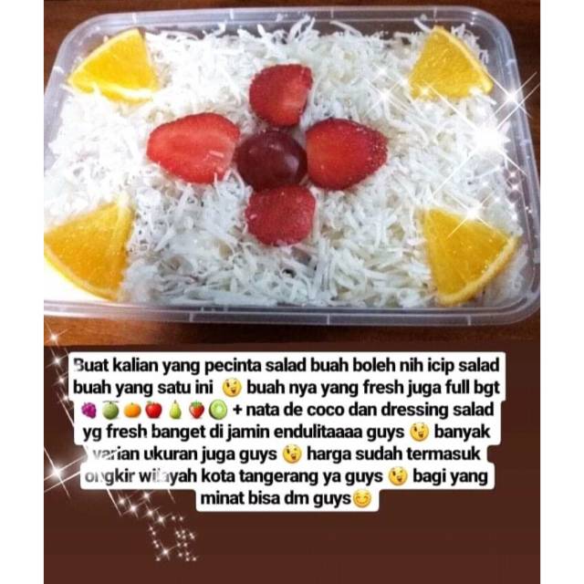 

Salad Buah Segar Full Buah No Jelly No Agar