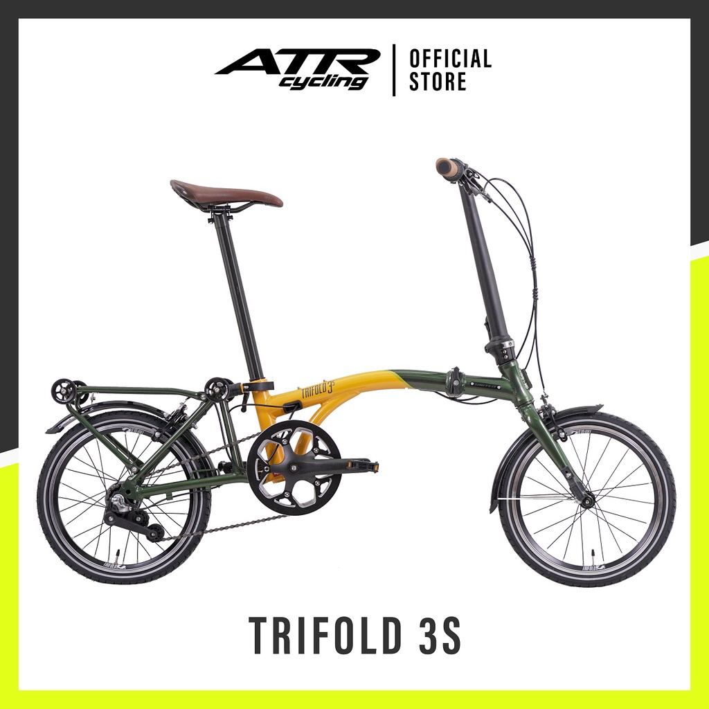 United Bike Sepeda Lipat FOLDING AL16-03 U TRIFOLD 3S (20.1) GN-OR