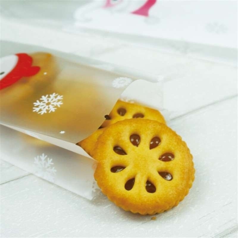 25Pcs/Set Christmas Biscuit Candy Packaging Bags For Xmas Holiday Party Supplies