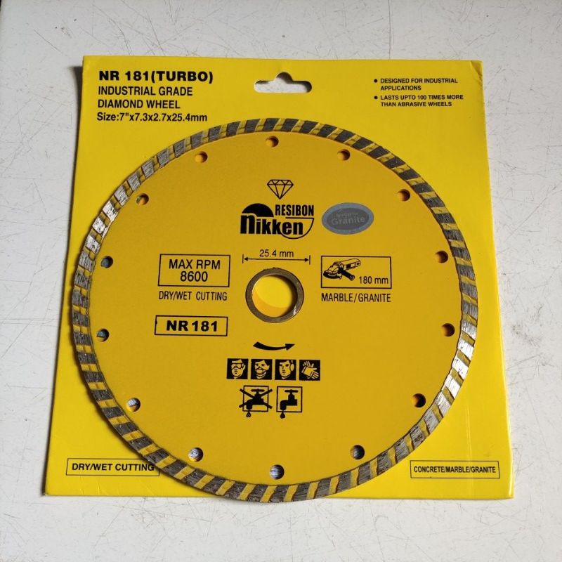 nikken resibon diamond wheel 7&quot; turbo / nikken resibon pisau potong granite 7&quot; turbo