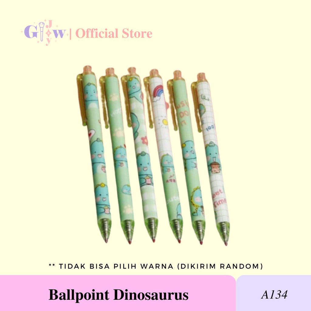 A134 BALLPOINT DINOSAURUS disney pulpen tinta biru hitam lucu imut atk alat tulis kantor buku pensil penghapus tipe tip x spidol highlighter surat remaja kertas menggambar sekolah perlengkapan cute murah penggaris aksesories aksesoris stationery dino