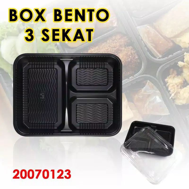 MIKA BENTO | KOTAK BENTO | TRAY BENTO | BOX BENTO SEKAT 3 + TUTUP