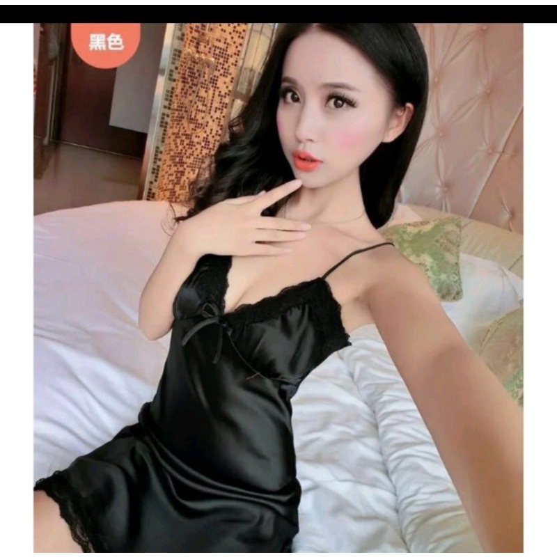 ✅JESO baju haram hot sexy sleepwear pajamas import satin silk-1