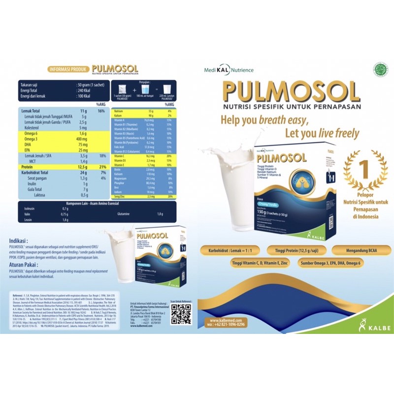 Pulmosol vanilla 150 gram ( susu nutrisi khusus gangguan pernapasan )