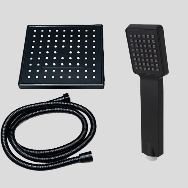 HS338 Shower Tiang Column Set Mandi Kran Panas Dingin Mixer Hitam Black