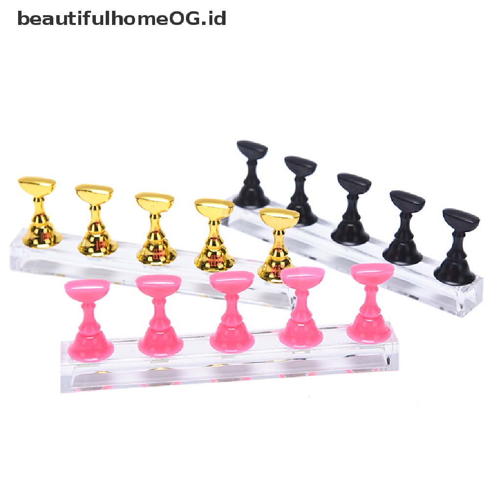 1 Set Stand Holder Display Kuku Palsu Bahan Akrilik Kristal