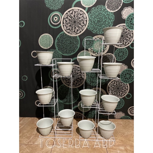 standing pot susun 6 / rak bunga besi susun 6 / rak bunga