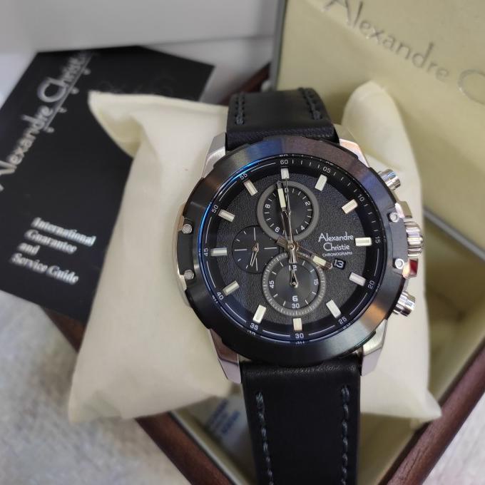 Jam Tangan Pria Original Alexandre Christie Ac 6583 Mc Leather Solid Barinasstore