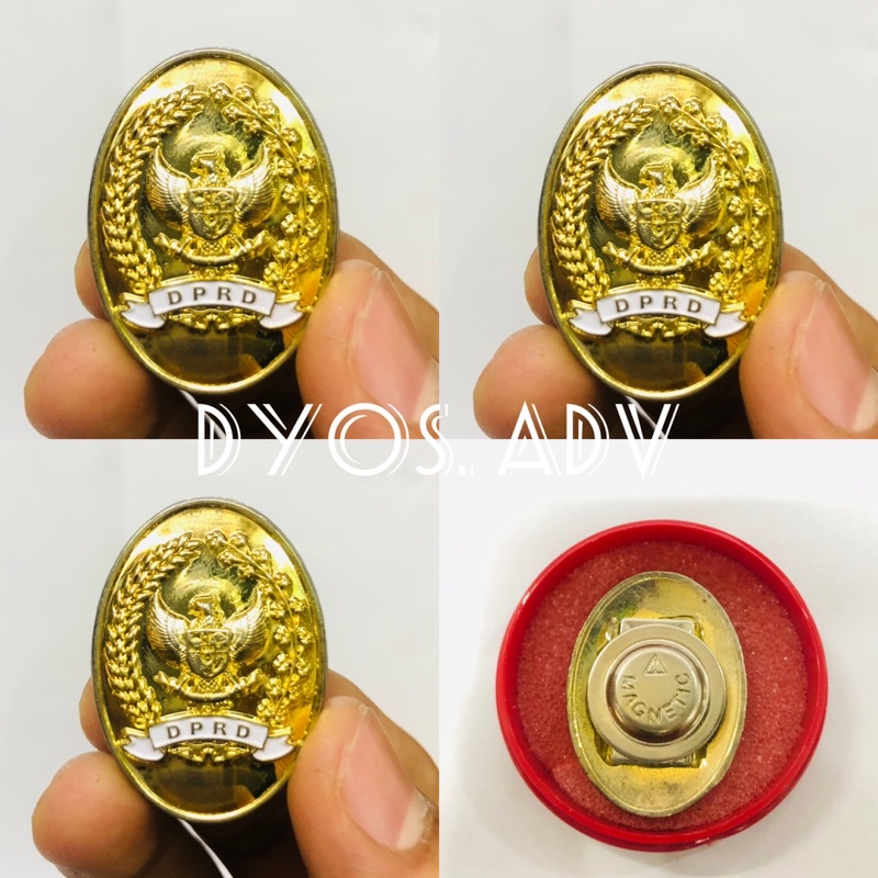 Pin DPRD oval kuningan magnet