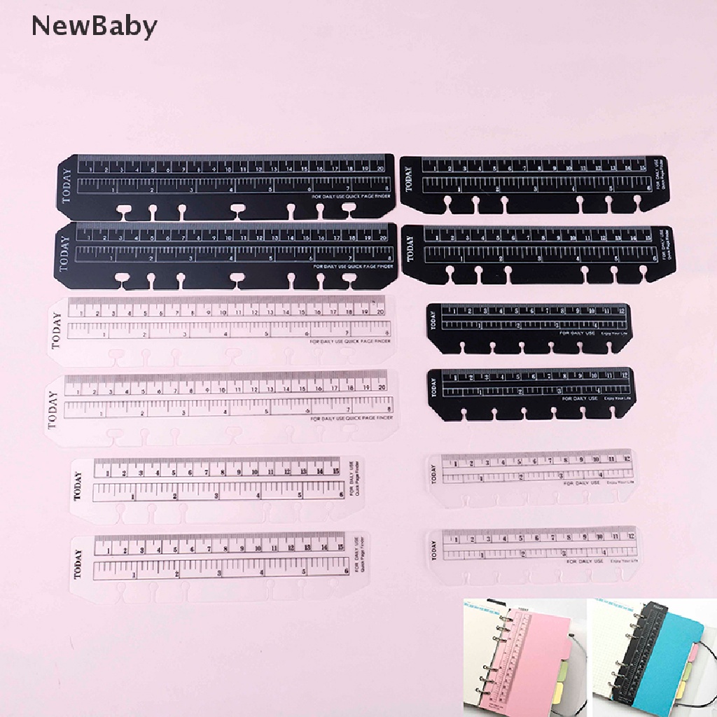 Newbaby 2pcs Pembatas Buku Spiral Ukuran A5 A6 A7 Warna Hitamputih