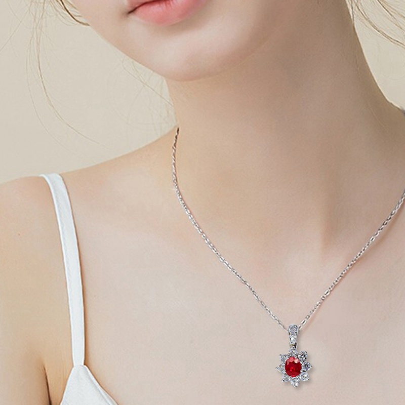 Fancyqube Kalung Liontin Cubic Zirconia Untuk Wanita