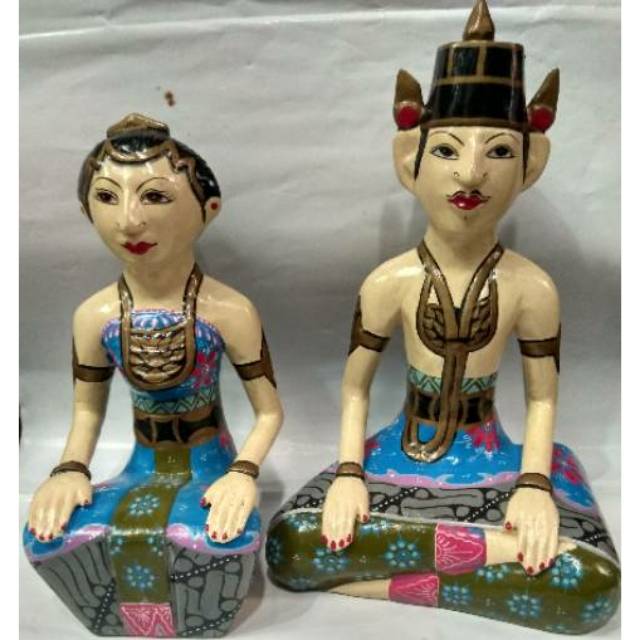 TERMURAH! MINIATUR PAJANGAN PATUNG SEPASANG PENGANTIN JAWA LORO BLONYO 25x15x10 cm DEKORASI SOUVENIR