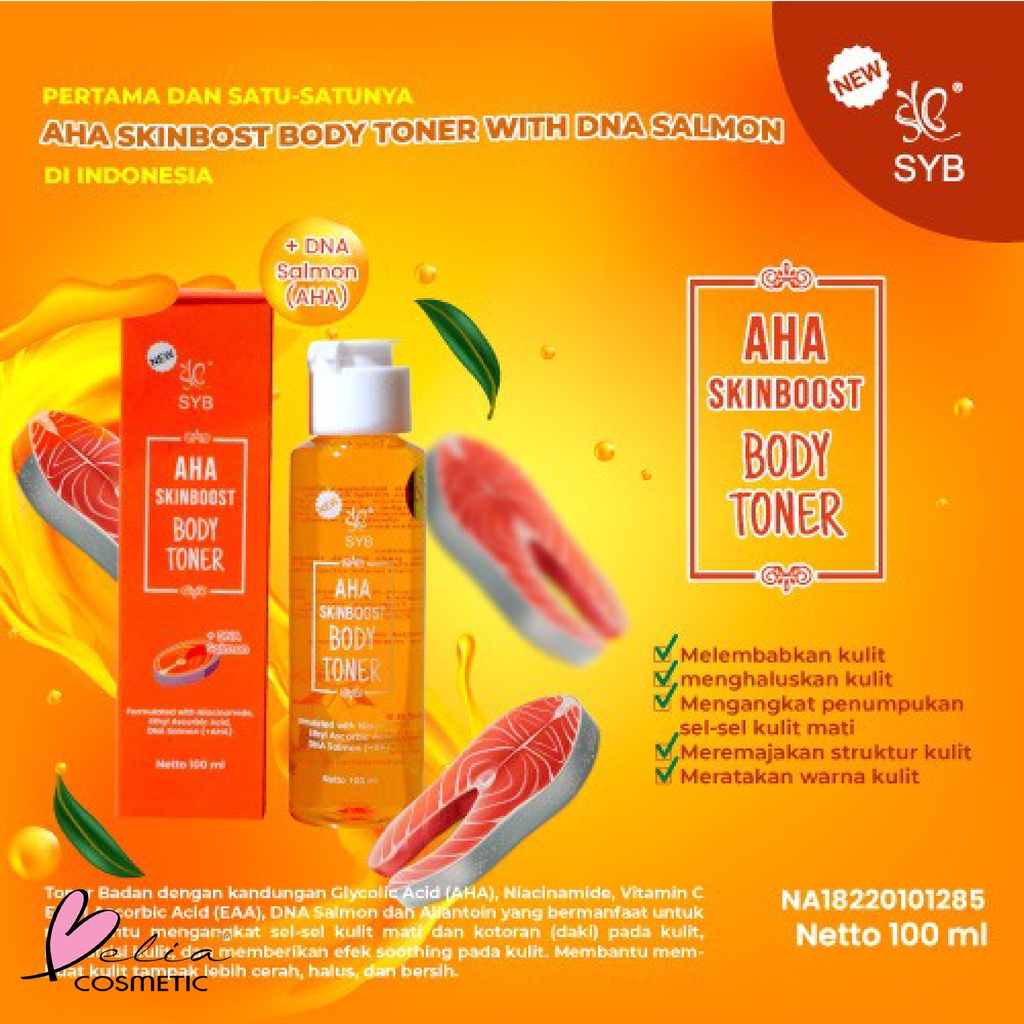 ❤ BELIA ❤ SYB Toner Badan Red Jelly | Toner Coklat 100ml | AHA SKINBOOST BODY TONER | Toner Wajah Putih | Toner Tubuh (✔BPOM)