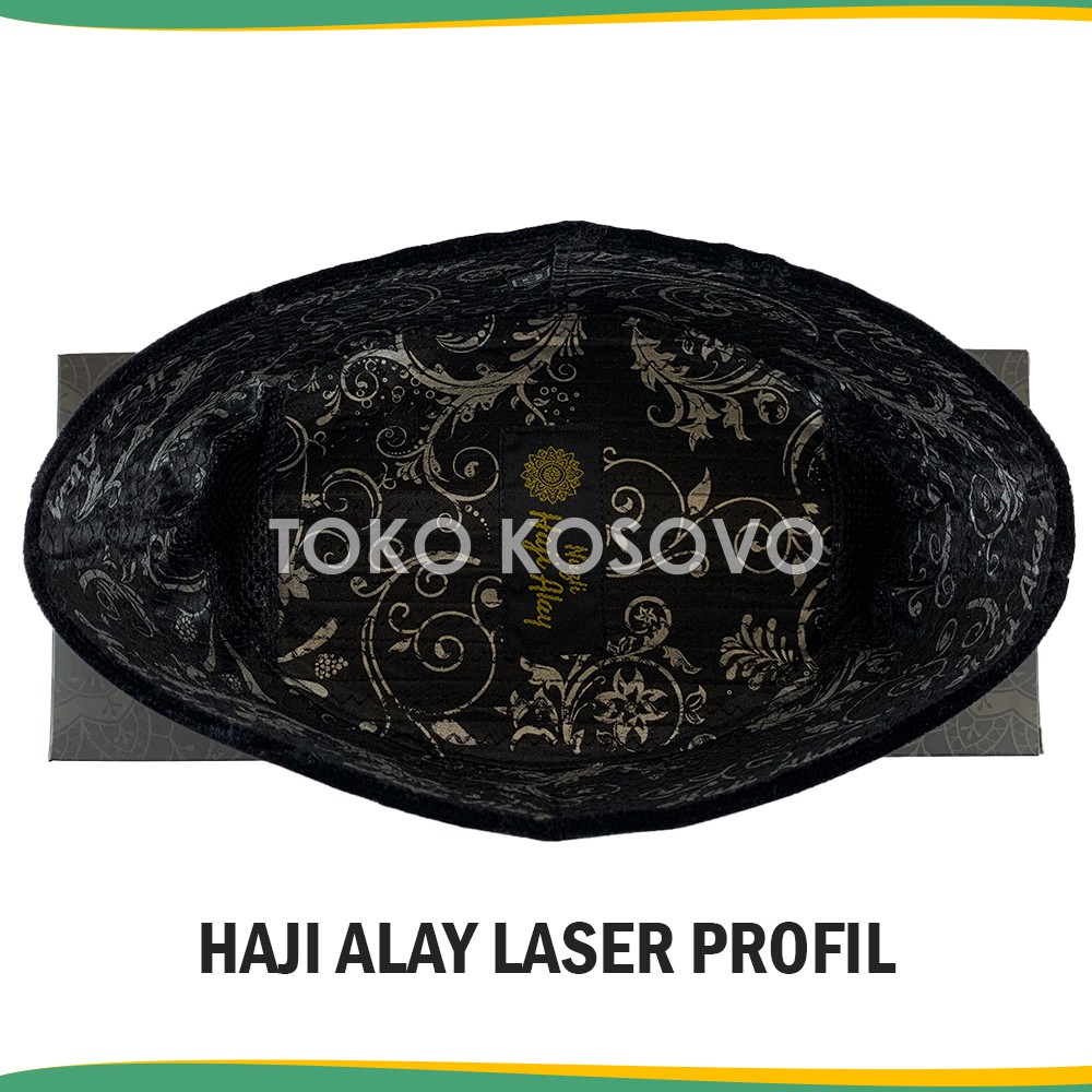 Songkok JUMBO Premium HAJI ALAY LASER AC Tinggi 9 Peci Sholat Pria Dewasa Hitam Full Motif Batik NU Kopiah Shalat Anak Santri Laki Kopyah Solat Pesantren Nasional Beludru Ukuran Kopeah Bulat Batok Bludru Pigeon Putih Pendek Karakter Nama Oman Ori Original