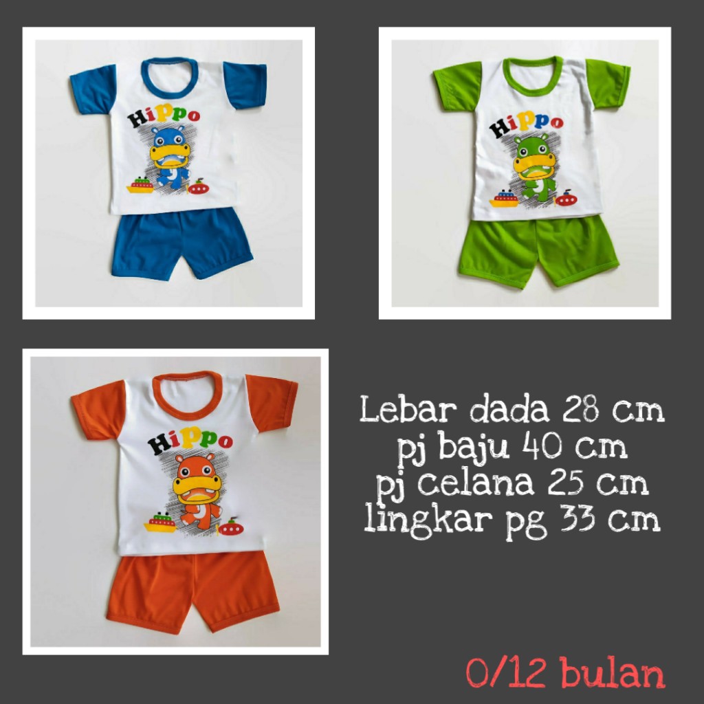 Baju Setelan Bayi Laki Laki Motif Karakter Usia 0-12 bulan