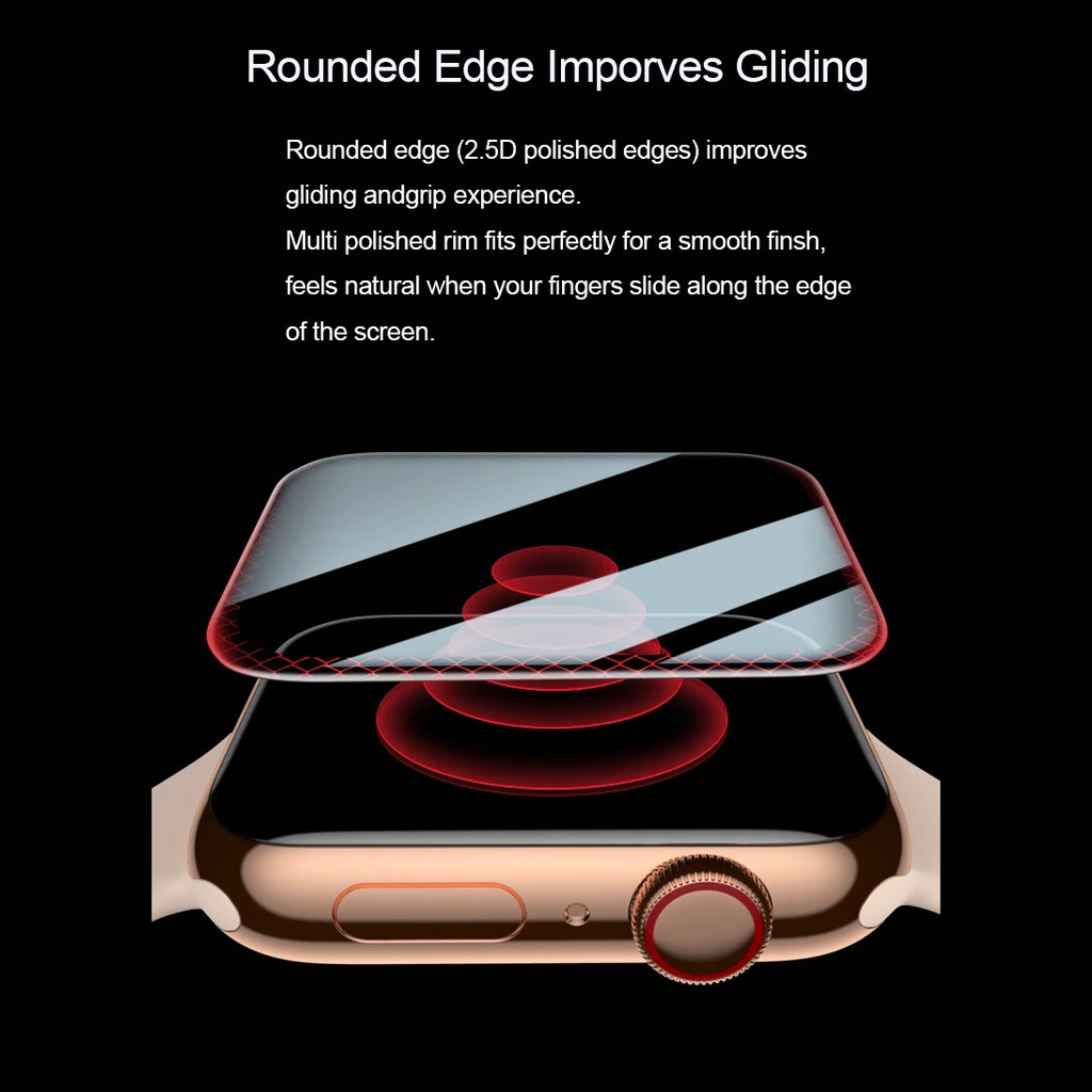 Tempered Glass Full 3D Apple Watch 41 45 38 40 42 44mm Anti Gores iWatch Seri 1 2 3 4 5 6 7 8 9 SE