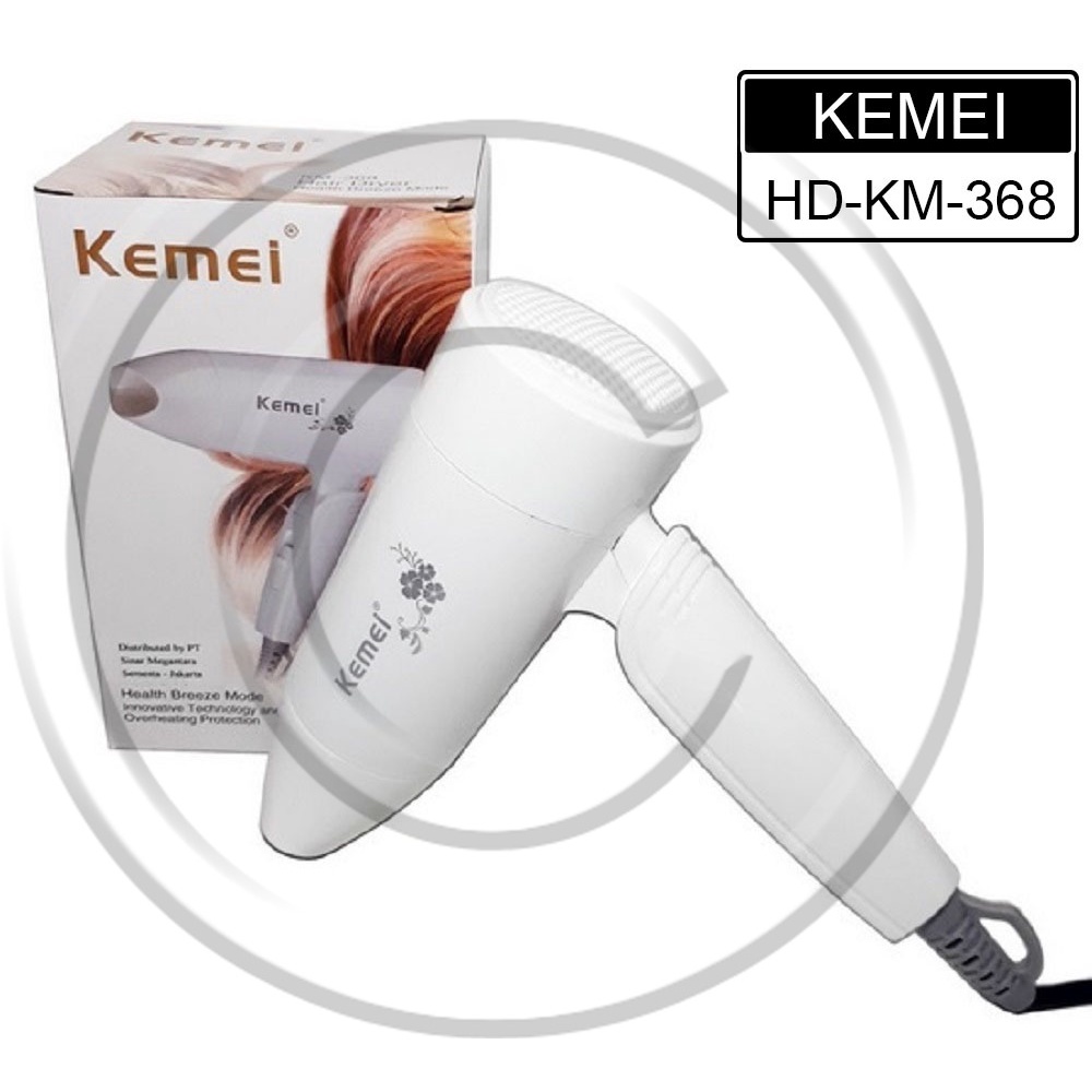 KEMEI / KM-368 / Hair Dryer Mini Foldable Hairdryer Travel / Hairdryer Lipat Mini / Pengering Rambut - CO