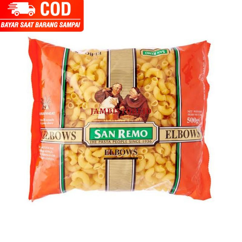 

(JAMBISTOREID) JAMBI LANGSUNG KIRIM San Remo Pasta Macaroni Makaroni Elbow Macaroni 500gram Jambi Bisa COD