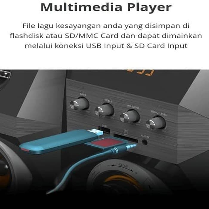 DISKON Polytron Multimedia Audio PMA-9505 Bluetooth Speaker Subwoofer Aktif - Hitam
