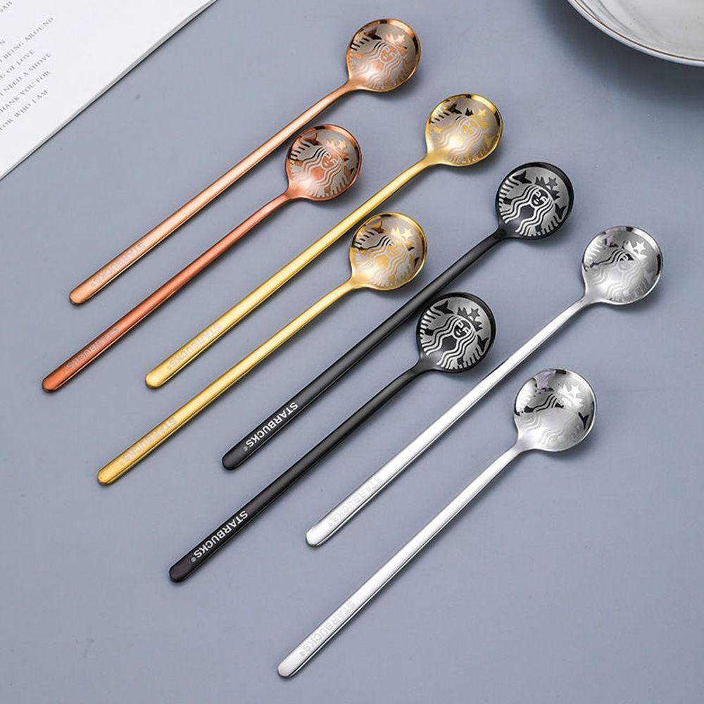 NICKOLAS1 Sendok Pengaduk Sendok Garpu Teh Madu Untuk Piknik Kitche Stainless Steel Cocktail Cutlery Ice Cream Dessert Spoon