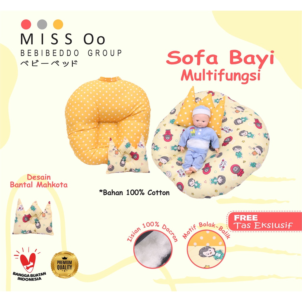 Sofa bayi / baby launger FREE bantal mahkota bayi dan tas