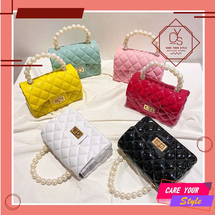 CYS Tas Mutiara Jelly Fashion Tas Selempang Mini Tas Jelly Rubber Mini Pearl Tas Handbag T213