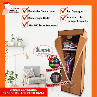  Lemari  Pakaian  Portable  MUNZELL type LPF 02 COKLAT JATI 