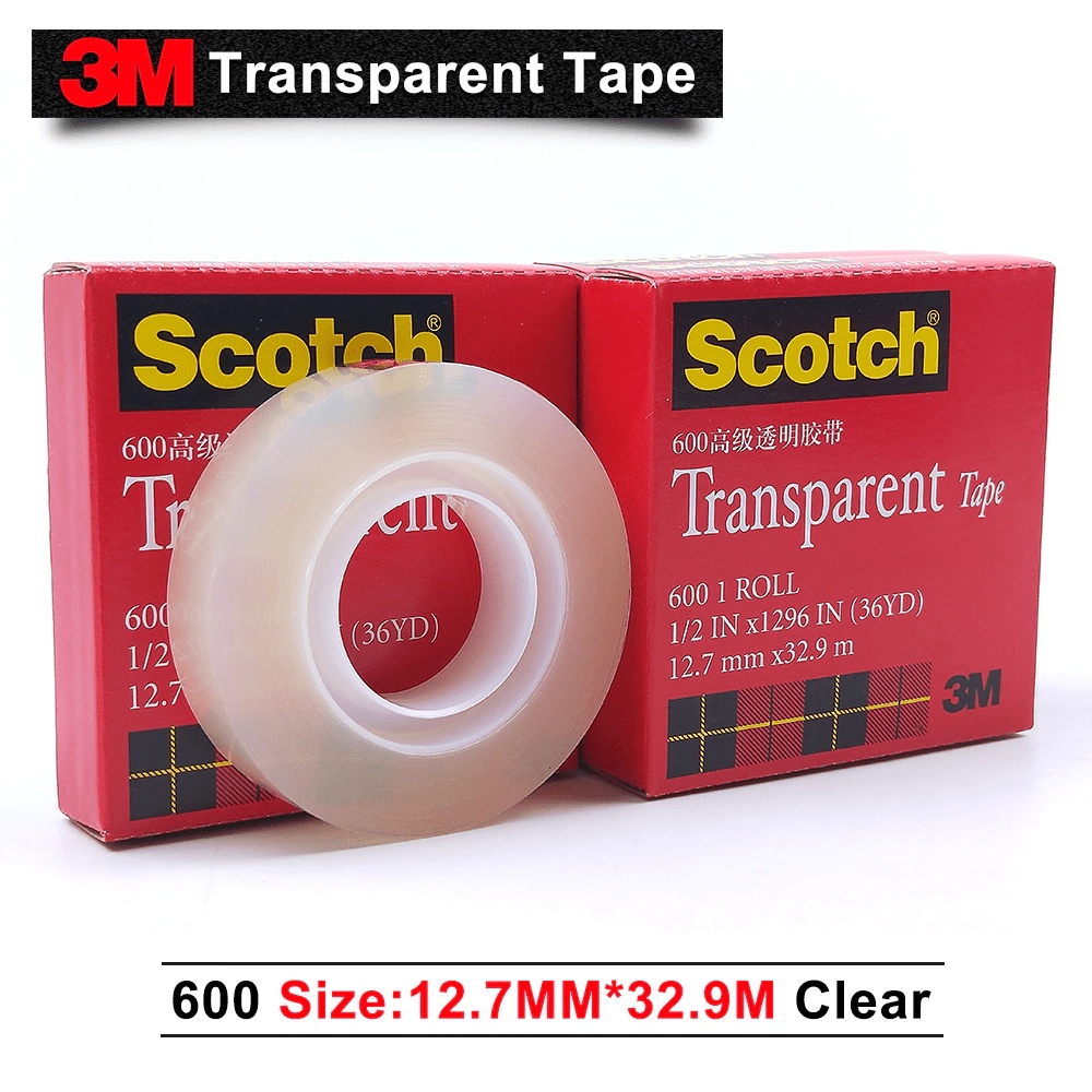 3M Scotch Transparent Film Tape 600 - 12 mm X 36 Yd