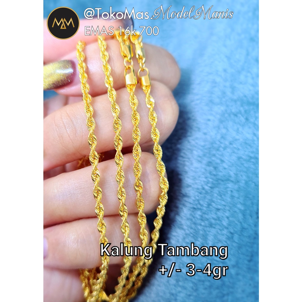 kalung Tambang emas kuning 700 kadar 16k